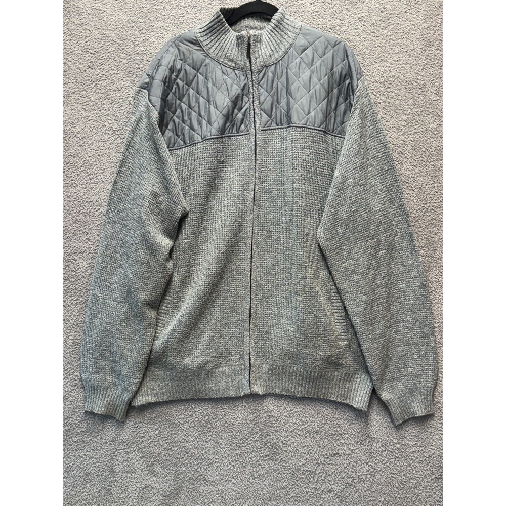 The‎ North Pole Quilted Knit Zip Jacket Women 5XL Gray Sweater Coat